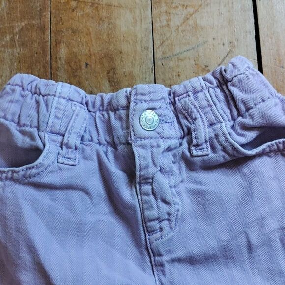Cat & Jack Shorts 3T Purple Jean Shorts Paperbag Waist Spring Summer Cotton - Picture 4 of 8